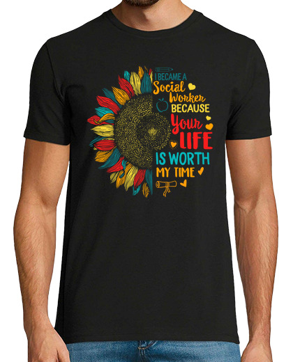 Image of i became social worker because your life is worth my time shirt vintage sunflower gift for women men