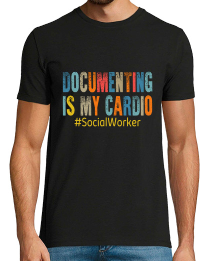 Image of social worker shirt vintage documenting is my cardio kindness funny gift for women men counselor tea