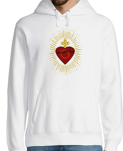 Sweat-shirt À Capuche Pour Homme Coeur de Jésus