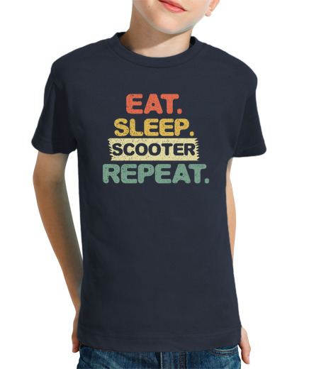 Tee Shirt Pour Enfant Manche Courte manger du sommeil répéter le scooter