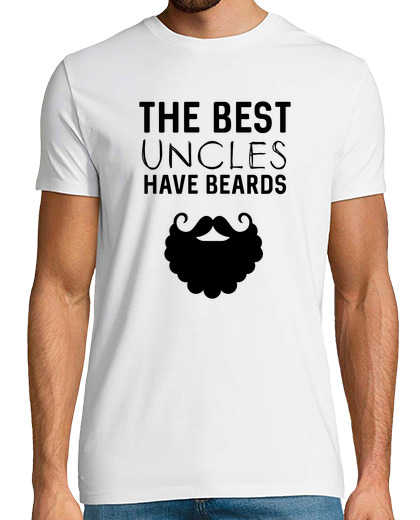 Camiseta Hombre Manga Corta los mejores tíos tienen barbas nuevo tío regalo barba camiseta laTostadora