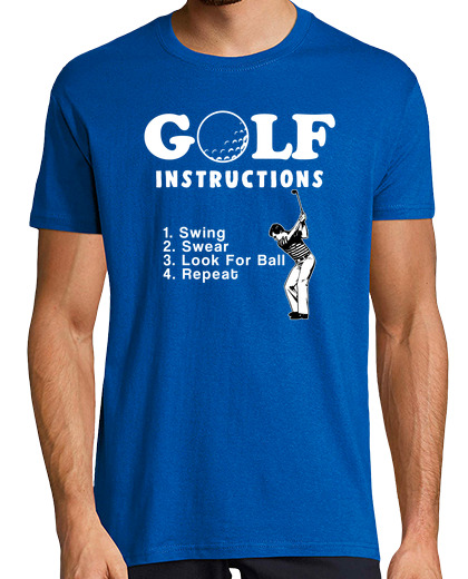 T-shirt uomo manica corta istruzioni di golf golfista divertente