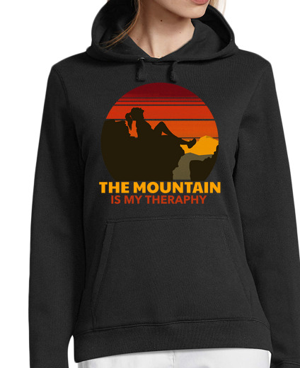 Sweat-shirt À Capuche Pour Femme la montagne est ma thérapie