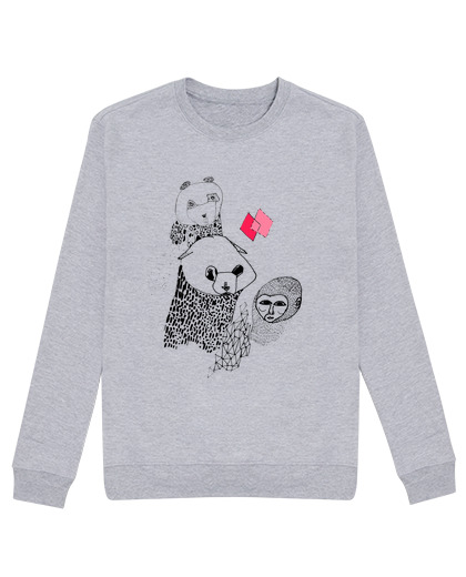 Sweat Unisexe panda gris ours pull