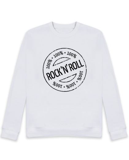 Sweat Unisexe Tampon 100% rock and roll noir