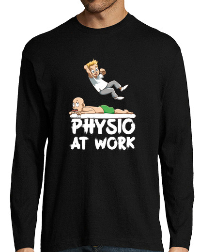 Camiseta Hombre Manga Larga Wrestling physiotherapist Physio at Work laTostadora