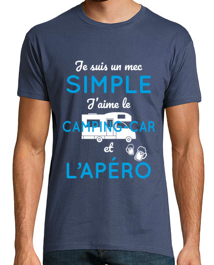 Image of simple guy likes motorhome and aperitif