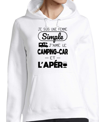 Sweat-shirt À Capuche Pour Femme Femme simple camping-car et apéro