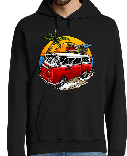 Sweat-shirt À Capuche Pour Homme camionnettes de plage vintage surf van