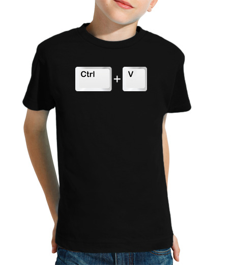 Camiseta Niño Manga Corta Ctrl V - Pegar - Hijos laTostadora