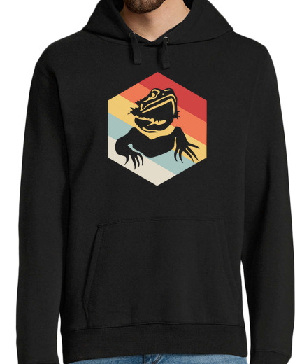 Sweat-shirt À Capuche Pour Homme dragon barbu rétro