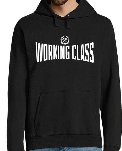 Image of black sweatshirt h - working class hammers star white