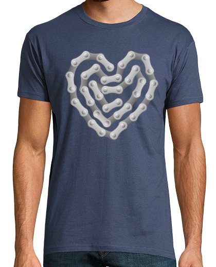 Camiseta Hombre Manga Corta Corazon montaña blanca laTostadora