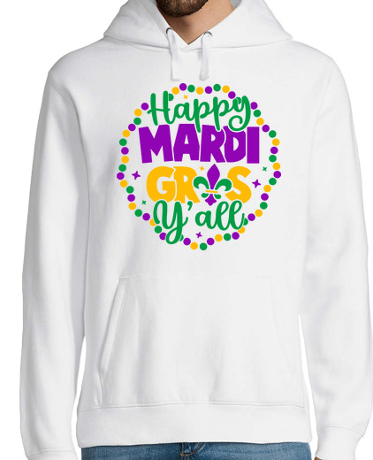 Sweat-shirt À Capuche Pour Homme Happy Mardi Gras YAll gift