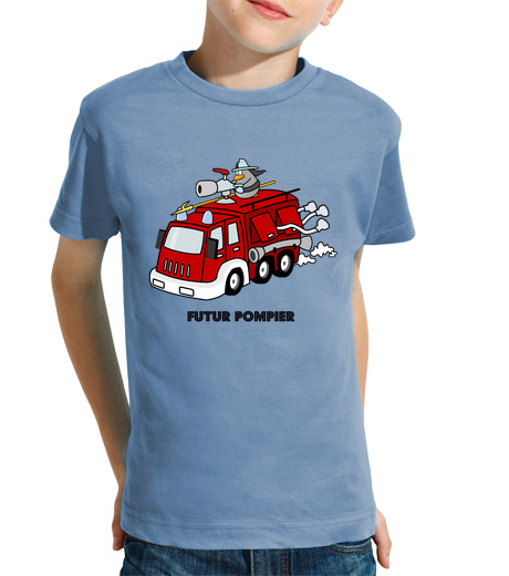 T-shirt bambino manica corta maglietta del camion dei pompieri