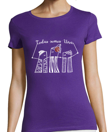 Image of girl t-shirt we are all one design for dark backgrounds