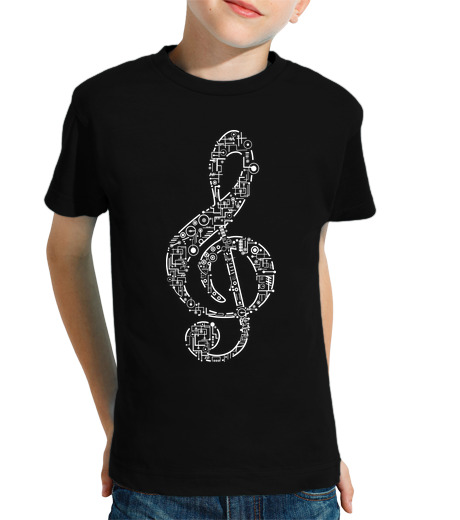 Tee Shirt Pour Enfant Manche Courte clé de sol - musique - musiciens