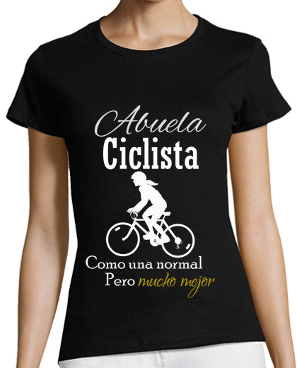 Image of cyclist grandmother like a normal but b