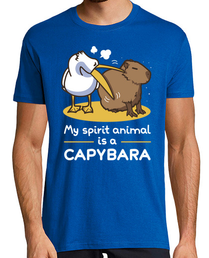 Tee Shirt Homme Manche Courte mon esprit animal est un capybara 2