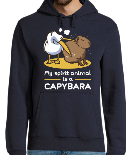 Sweat-shirt À Capuche Pour Homme mon esprit animal est un capybara 2