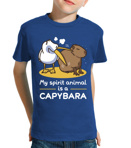 Tee Shirt Pour Enfant Manche Courte mon esprit animal est un capybara 2