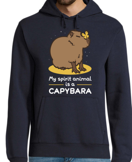 Sweat-shirt À Capuche Pour Homme mon esprit animal est un capybara