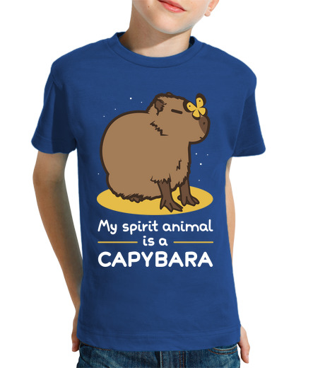 Tee Shirt Pour Enfant Manche Courte mon esprit animal est un capybara