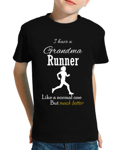 Tee Shirt Pour Enfant Manche Courte J39ai une run grand - mère NER comme un