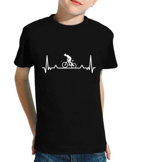 Tee Shirt Pour Enfant Manche Courte vélo vélo ligne de rythme cardiaque cad