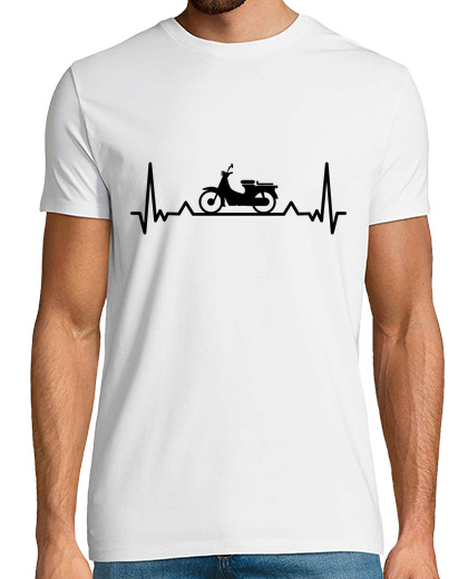 Image of moped biking heartbeat line funny gifts
