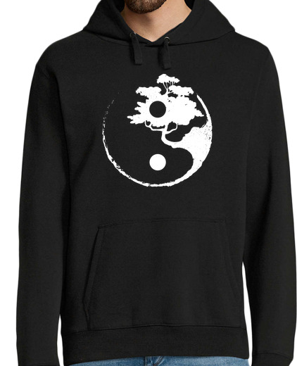 Sweat-shirt À Capuche Pour Homme ying yang bonsaï arbre cadeau zen japon