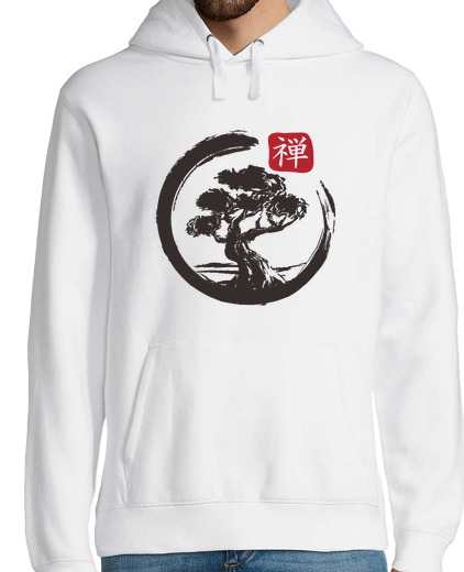 Sweat-shirt À Capuche Pour Homme zen bonsaï arbre enso cercle japonais