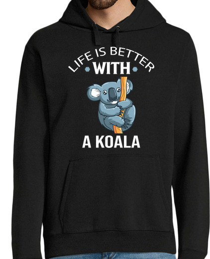 Sweat-shirt À Capuche Pour Homme la vie est meilleure avec un koala i ko