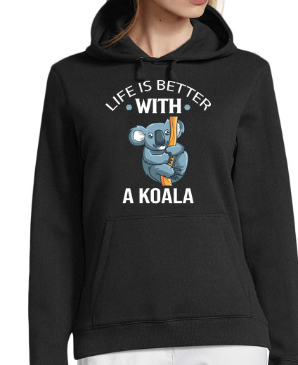 Sweat-shirt À Capuche Pour Femme la vie est meilleure avec un koala i ko