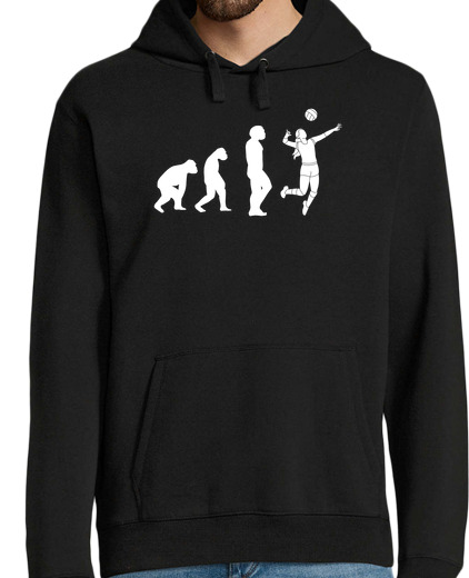 Sweat-shirt À Capuche Pour Homme volleyball évolution humaine cool es