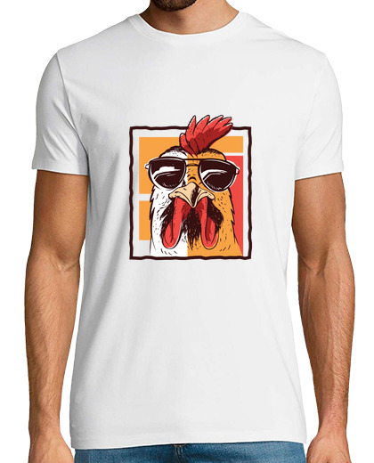 Image of vintage retro chicken with sunglasses