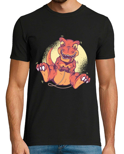 Image of video gaming dino rex cute gamer gift