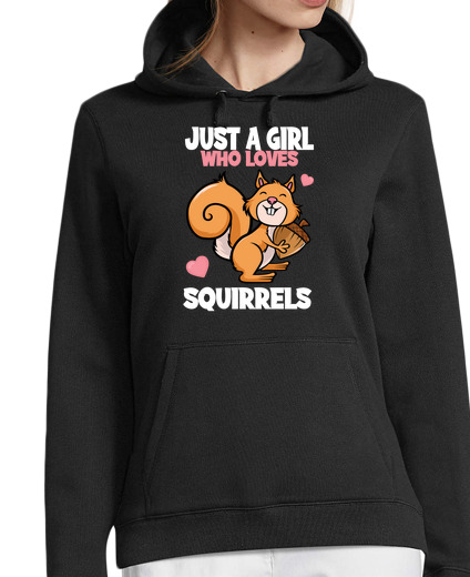 Sweat-shirt À Capuche Pour Femme juste une fille qui love les écureuils