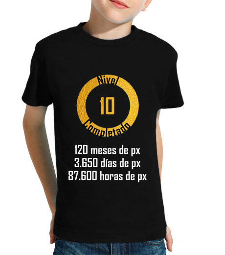 Tee Shirt Pour Enfant Manche Courte niveau 10 terminé en blanc