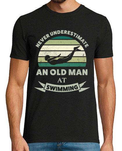 Image of old man at swimming funny dad gift