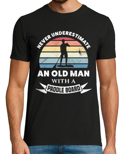 Image of funny old man paddleboarding gift dad