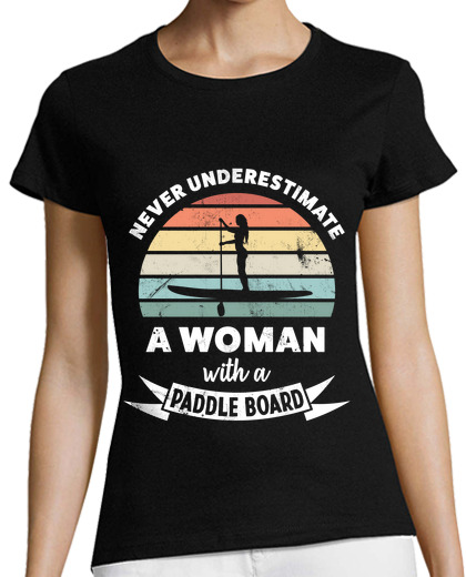 Image of woman paddleboarding funny gift for wif