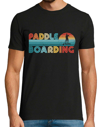 Image of retro paddleboarding stand up paddle