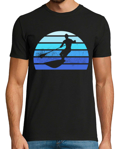 Image of vintage paddle boarding sup sunset gift