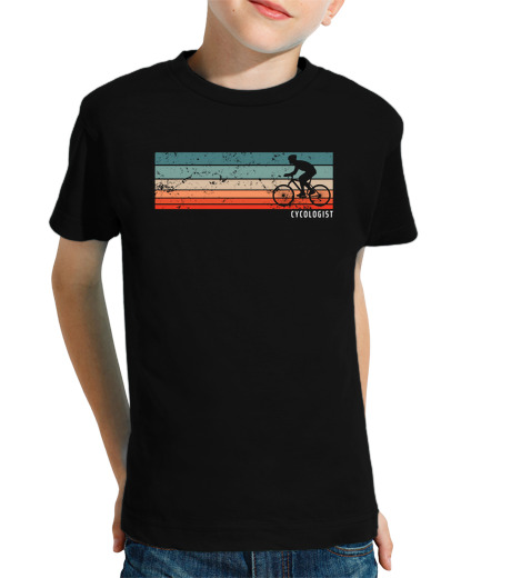 T-shirt bambino manica corta ciclista bicicletta ciclista bici