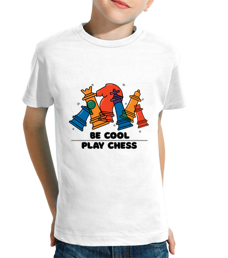 T-shirt bambino manica corta essere cool giocare a scacchi