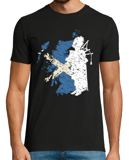 Image of scotland flag bagpiper bagpipe motif