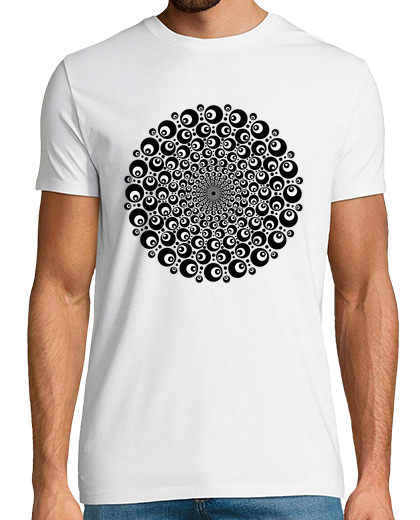 Image of black and white mandala t shirt manga , white, extra quality