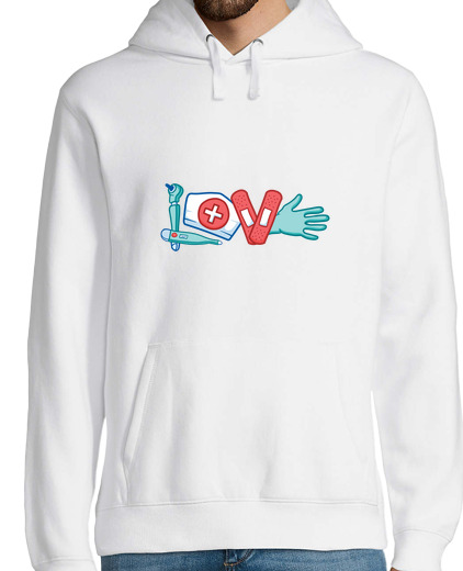 Sweat-shirt À Capuche Pour Homme infirmière love cadeau de soins infirmi