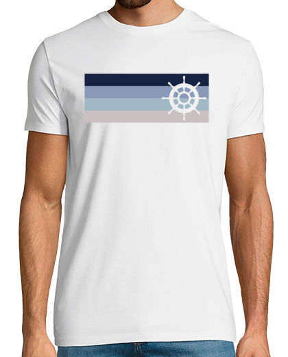 Image of steering wheel sailing boat captain